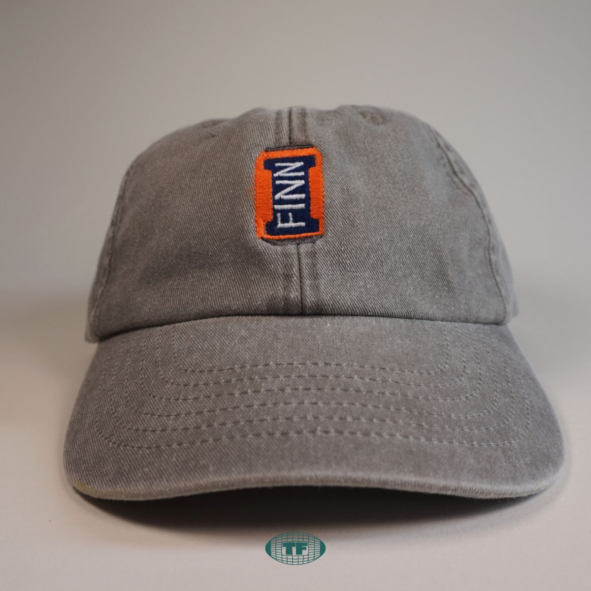 FinnBru Embroidered cap in Grey on a white background